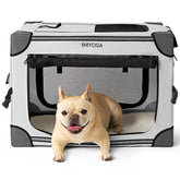 EHEYCIGA collapsible dog crate 26 inches with rugged steel and breathable mesh