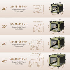 EHEYCIGA collapsible dog crate with four-door mesh windows delivers clear visibility and airflow.