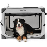EHEYCIGA collapsible dog crate setup demonstrates quick assembly for stress-free travel