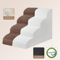 EHEYCIGA curved dog stairs 4-step image shows compact height and steps.