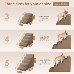 EHEYCIGA curved dog stairs bottom non-slip base ensures steady climbs.