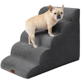 EHEYCIGA curved dog stairs edge-fit helps pets reach a high bed safely.