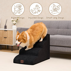 EHEYCIGA curved dog stairs foam density 33D detail demonstrates stable support