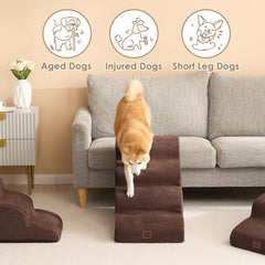 EHEYCIGA curved dog stairs non-slip surface ensures stable indoor footing.