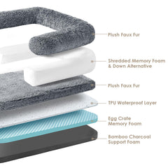EHEYCIGA bolster with shredded foam cushions neck and head comfort.
