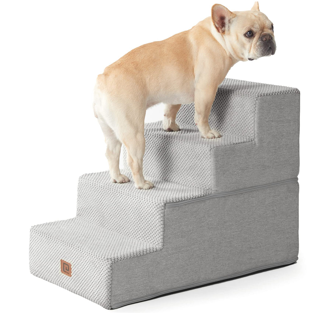 EHEYCIGA dog stairs at bed edge provide easy access for medium-height beds.