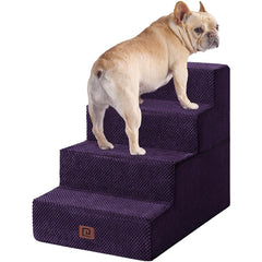 EHEYCIGA dog stairs at bed edge in purple provide safe access to beds.