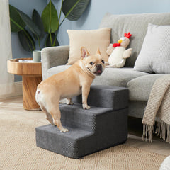 EHEYCIGA dog stairs folded-bed mode demonstrates compact storage and pet resting option