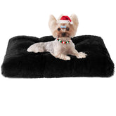 EHEYCIGA fluffy dog bed close-up fur for plush comfort.