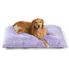 EHEYCIGA Fluffy Dog Crate Bed close-up shows plush faux fur for cozy lounging.