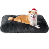 EHEYCIGA fluffy dog crate bed with plush faux fur for cozy lounging