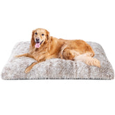 EHEYCIGA fluffy dog crate bed with soft plush surface for cozy resting.
