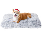 EHEYCIGA fluffy dog crate bed soft surface provides cozy security for large dogs