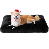 EHEYCIGA fluffy dog crate bed top view, plush surface for cozy naps.