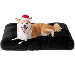 EHEYCIGA fluffy dog crate bed top view, plush surface for cozy naps.