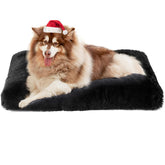 EHEYCIGA Fluffy XXL Dog Crate Pad closeup shows plush fur texture for cozy comfort