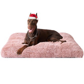 EHEYCIGA Fluffy XXL Dog Crate Pad with soft plush fabric for cozy comfort.