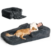 EHEYCIGA foldable human dog bed unfolded view; spacious 72x44 inch comfort for you and your pet.
