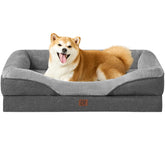 EHEYCIGA memory-foam-dog-bed closeup highlights ergonomic support for joints