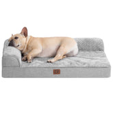 EHEYCIGA memory foam dog bed egg crate top view for joint support and pressure relief