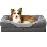 EHEYCIGA memory foam dog bed close-up highlights supportive foam for joints.