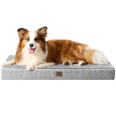 EHEYCIGA memory foam dog bed front view shows plush orthopedic support and comfort.