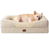 EHEYCIGA memory-foam dog bed front view shows cozy comfort for medium dogs.