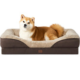 EHEYCIGA memory foam dog bed front view offering orthopedic comfort for aging dogs