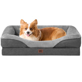 EHEYCIGA memory foam dog bed top view shows plush, balanced support for restful naps.