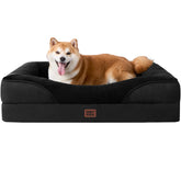 EHEYCIGA memory foam dog bed top view offers cozy joint support.