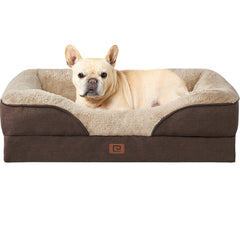 EHEYCIGA memory foam dog bed top view shows a supportive, pressure-relieving surface.