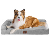 EHEYCIGA memory foam dog bed top view highlighting XL size for large breeds comfort