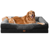 EHEYCIGA memory foam XL dog bed front view with plush support for large dogs