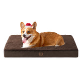 EHEYCIGA orthopedic bed large dogs front view with plush surface for naps