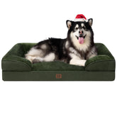 EHEYCIGA orthopedic dog bed close-up shows a durable, washable cover for easy cleaning.