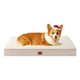 EHEYCIGA orthopedic bed large camel 35x23 shows sturdy support for big dogs.