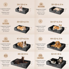 EHEYCIGA orthopedic dog bed large with side bolsters for neck and head support.