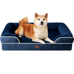 EHEYCIGA orthopedic dog bed large navy with memory foam for even support