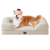 EHEYCIGA orthopedic dog bed with memory foam top view highlights pressure relief for aging joints.