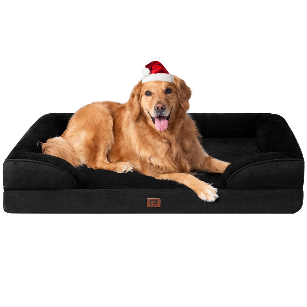 EHEYCIGA orthopedic dog bed with memory foam top supports joints during lounging.