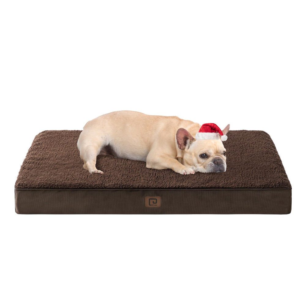 EHEYCIGA orthopedic dog bed with removable cover highlights plush sherpa surface for cozy naps