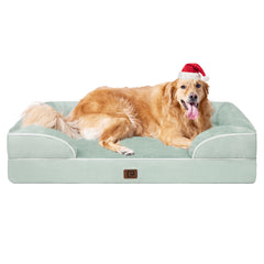 EHEYCIGA orthopedic dog bed in sage green supports large dogs comfortably