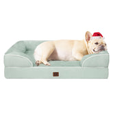 EHEYCIGA orthopedic dog bed small sage green front view highlighting memory foam support