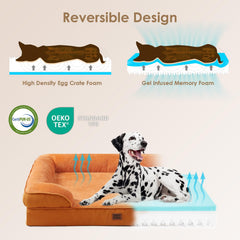 EHEYCIGA orthopedic dog bed XL waterproof cover keeps fleece surface dry.