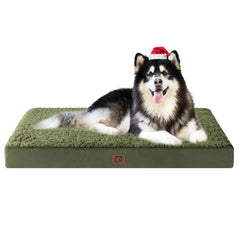 EHEYCIGA orthopedic dog bed XXL close-up of green cover for durable daily use.