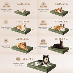 EHEYCIGA orthopedic dog bed XXL non-slip bottom keeps bed in place.