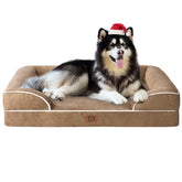 EHEYCIGA orthopedic XL bed front view shows plush bolster for neck support