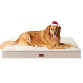 EHEYCIGA orthopedic XL dog bed camel 44x32 plush sherpa surface for cozy comfort