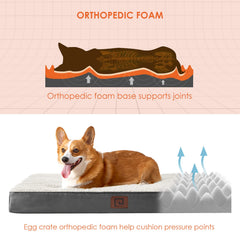 EHEYCIGA orthopedic XL dog bed egg-crate foam close-up showing support.