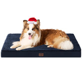 EHEYCIGA orthopedic XL bed in navy, 41x27, top view.